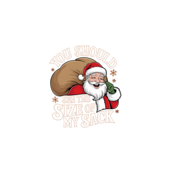 You Should See The Size Of My Sack Santa model negru pe tricou
