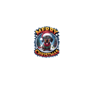 Merry Christmas Teckel model roz deschis pe tricou