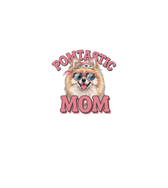 Pomtastic Mom model alb/roșu pe tricou