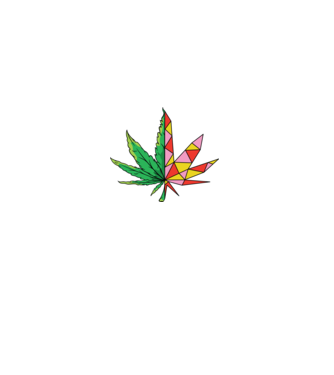 Frunză de marijuana model alb pe tricou