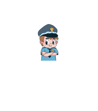 Polițist Copil model albastru regal pe tricou