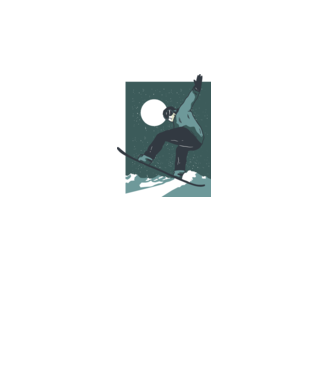 Săritură Snowboard model turcoaz pe tricou