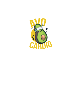 Avo Cardio Antrenament Avocado model negru pe tricou