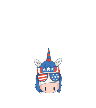 SUA unicorn model negru pe tricou