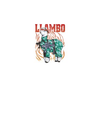 Llambo Lama model negru pe tricou