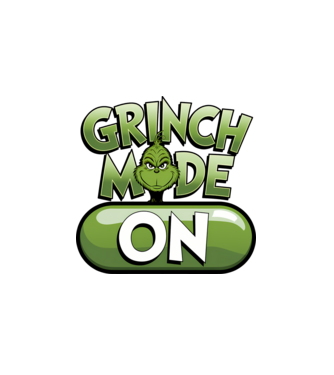 Grinch mode ON model alb pe tricou