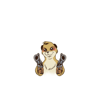 Pew Pew Pew Madafakas Suricată model negru pe tricou