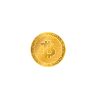 Monedă de aur Bitcoin model negru pe tricou