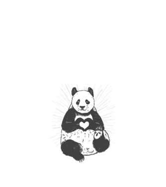 Inimă panda model nisipiu pe tricou