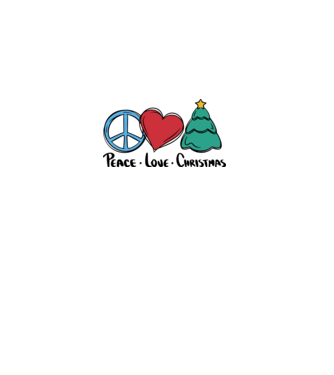 Peace Love Crăciun model alb pe tricou