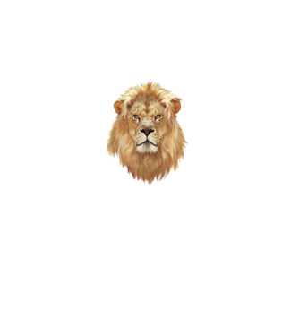 lion head paint model alb pe tricou