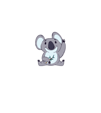 Koala drăguț model alb pe tricou