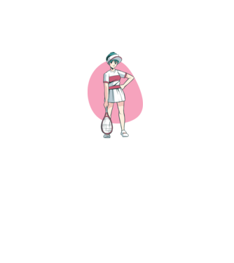 Anime Jucător de tenis fată model alb pe tricou