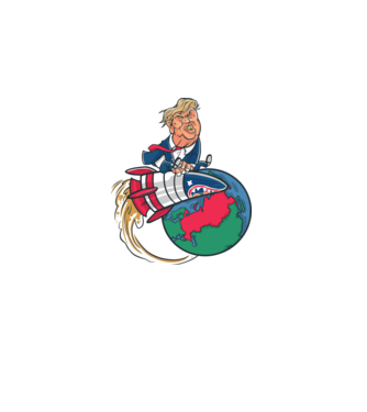 Trump bombă model albastru deschis pe tricou