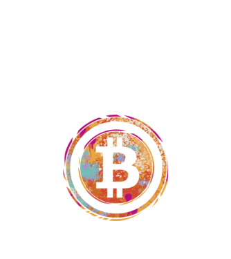 Bitcoin Watercolor model negru pe tricou