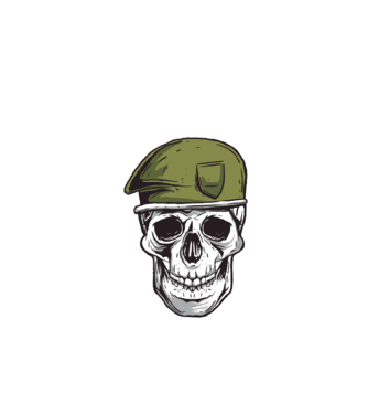 Craniu Soldat model negru pe tricou