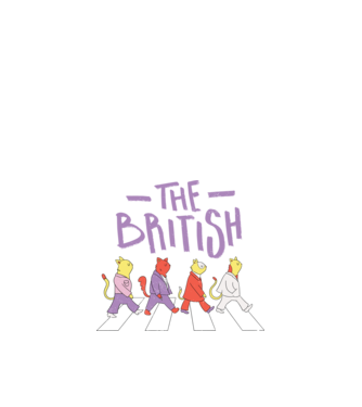 The British Pisicuțe model negru pe tricou