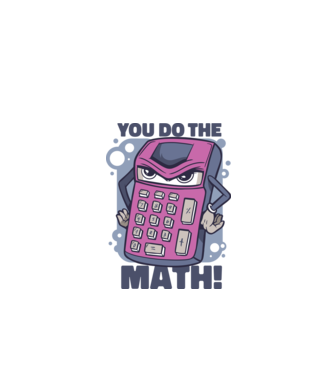 Calculator Furios model alb pe tricou