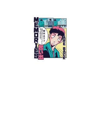 Anime Vaporwave benzi desenate model alb pe tricou