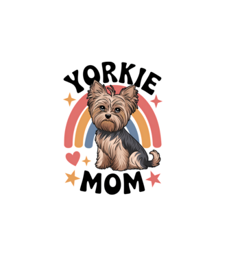 Yorkie Mom Alb model alb pe tricou