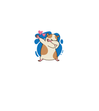 Hamster DAB model gri pe tricou