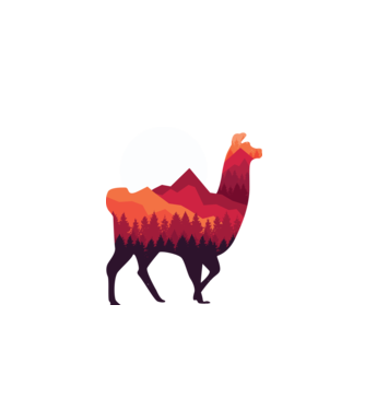 Pădure Alpaca model gri pe tricou