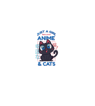 Doar o fată căreia îi place Anime și Pisicile model alb pe tricou