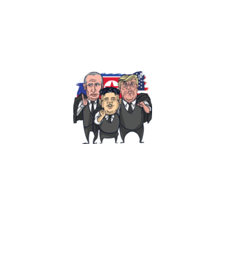 Trump, Putin, Kim - trei prieteni buni model roz deschis pe tricou