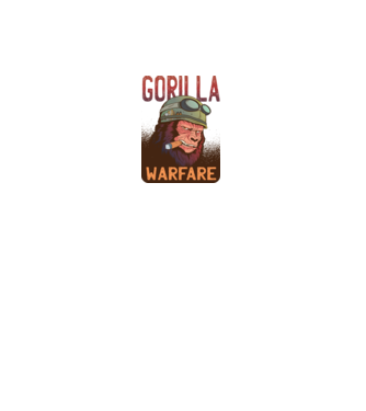 Gorilla Warfare model alb pe tricou