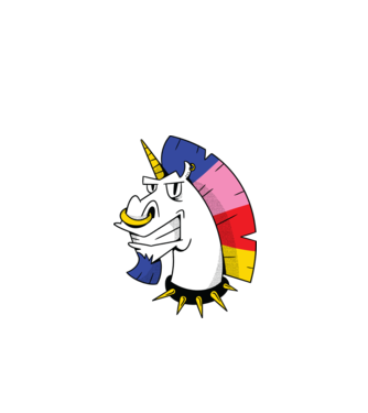 Punk unicorn model turcoaz pe tricou