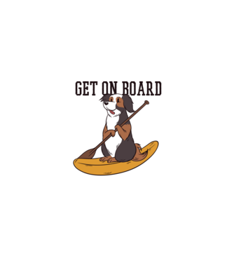 Câine vâslind model turcoaz pe tricou
