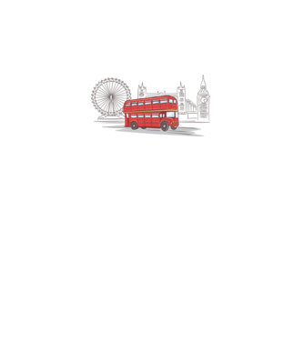 London Bus model alb pe tricou