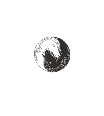 Călăreț Yin Yang model alb/roșu pe tricou