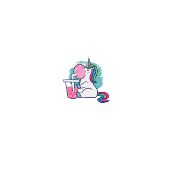 Unicorn Bubble Tea model alb pe tricou