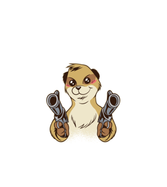 Pew Pew Pew Madafakas Suricată model alb pe tricou