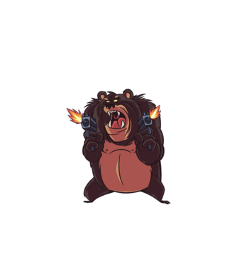 Pew Pew Pew Madafakas Urs model alb pe tricou