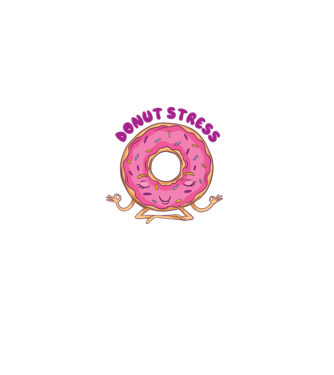 Donut Stress Gogoașă model alb pe tricou