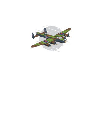 Avion bombardier Lancaster model negru pe tricou