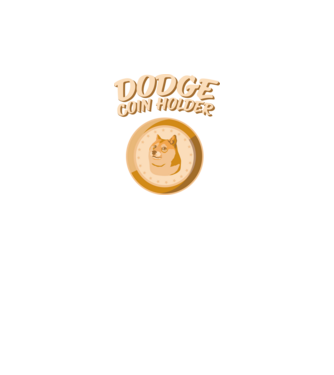 Doge Coin Holder model negru pe tricou
