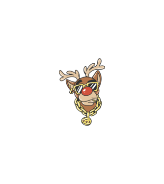Gangster Reindeer model nisipiu pe tricou