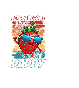 Berry Awesome Daddy Strawberry model negru pe tricou