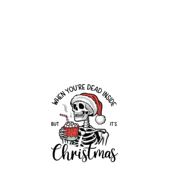 Dead inside, but it's christmas Alb model alb pe tricou