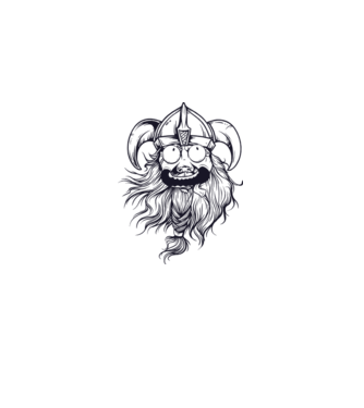 Viking model alb pe tricou