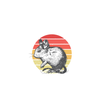 Retro Degu model negru pe tricou