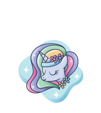Cap de unicorn model negru pe tricou