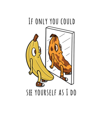 Oglindă Banană model alb pe tricou
