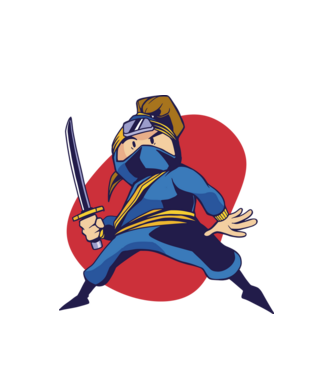 Copil Ninja model alb pe tricou