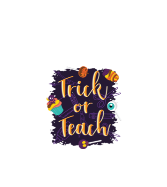 Trick or Teach Halloween pentru profesori model verde de măr pe tricou