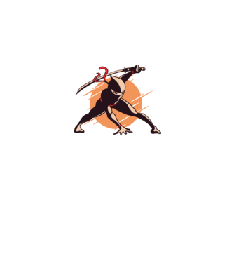 Ninja model alb pe tricou