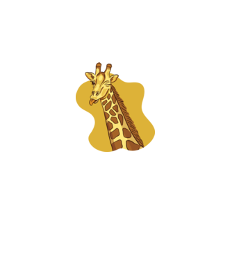 Girafă amuzantă model alb pe tricou